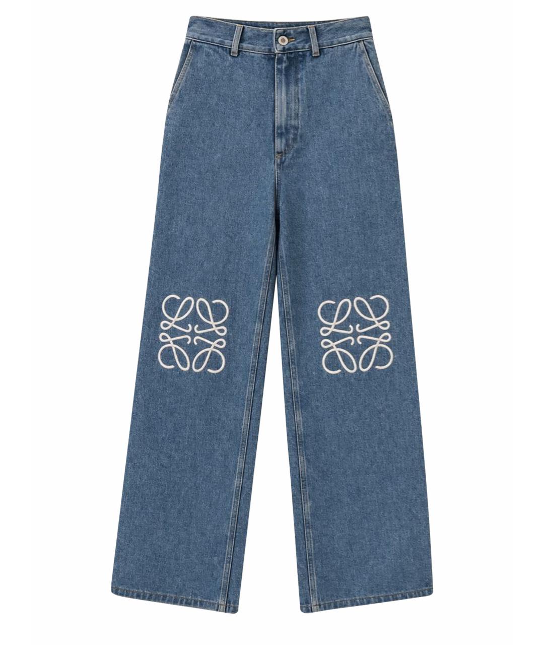 LOEWE Голубые хлопковые прямые джинсы, фото 1