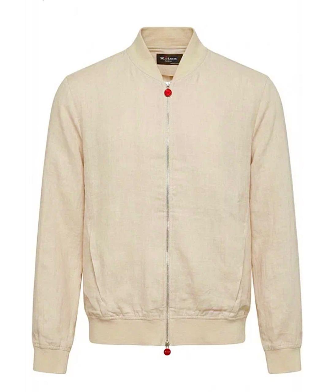 KITON Бежевая льняная куртка, фото 1