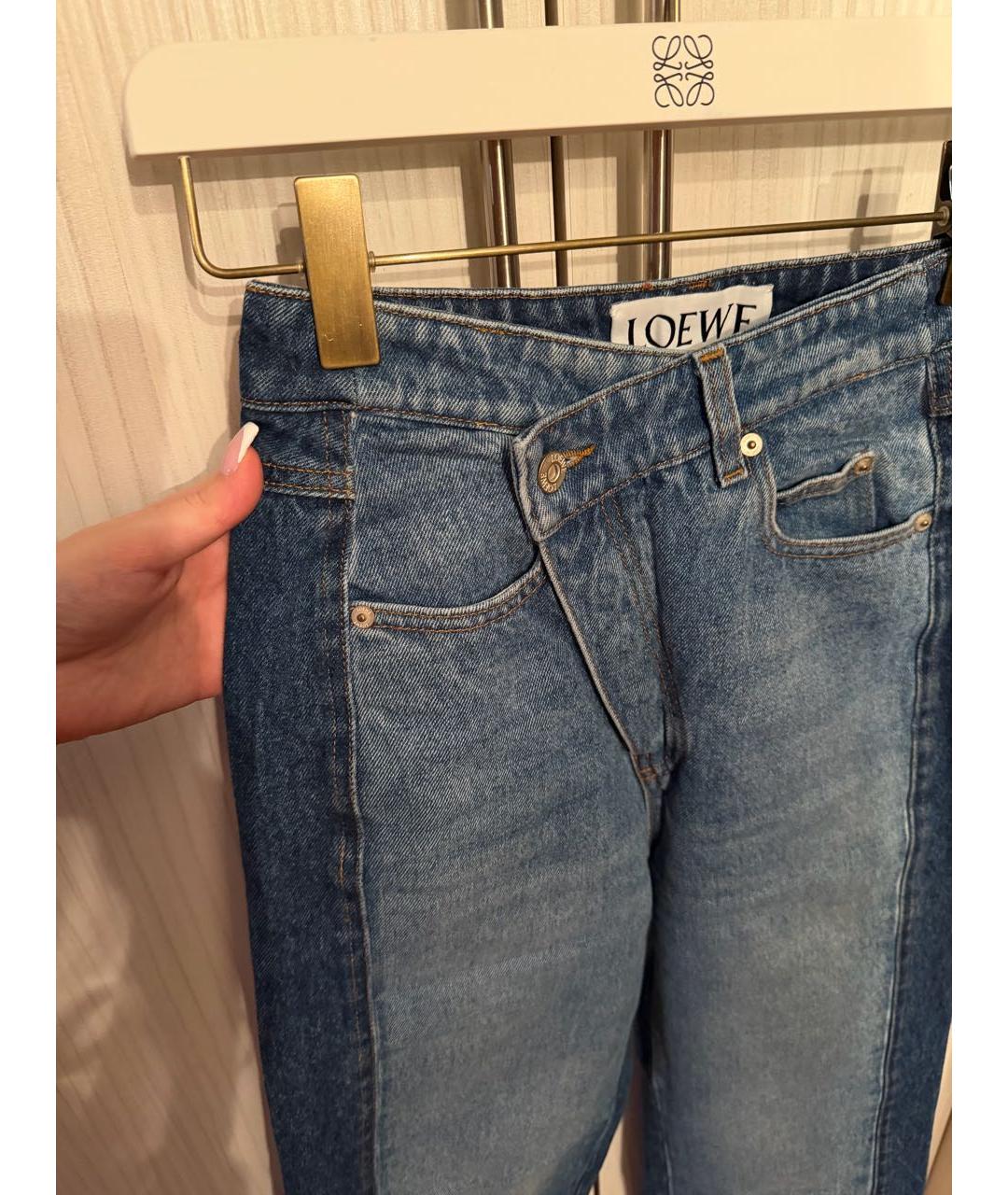 LOEWE Голубые хлопковые прямые джинсы, фото 3