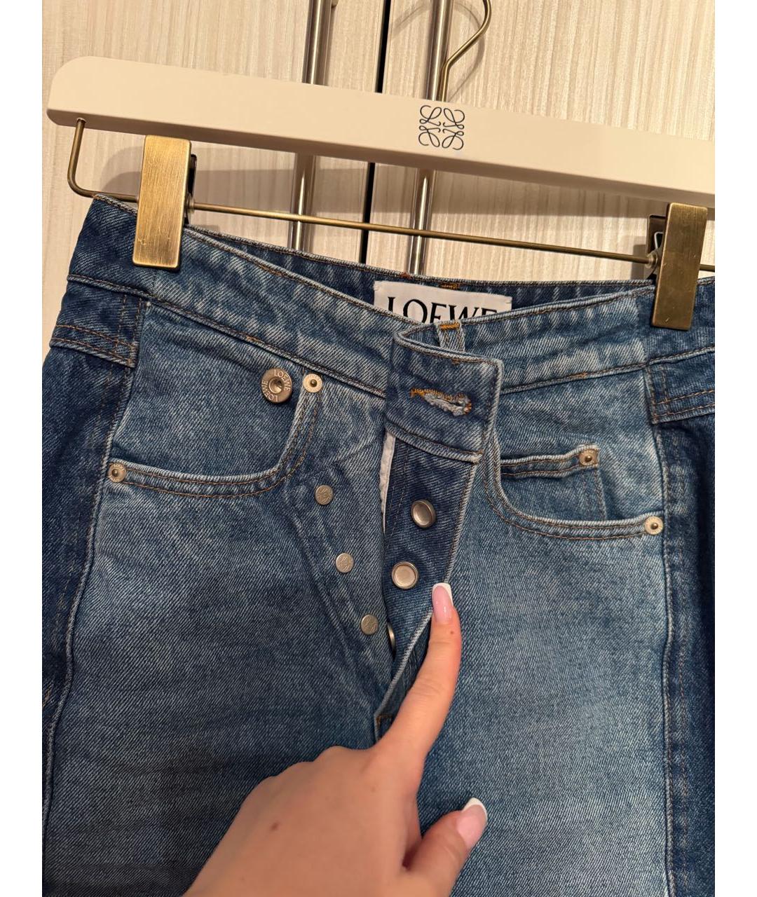 LOEWE Голубые хлопковые прямые джинсы, фото 4