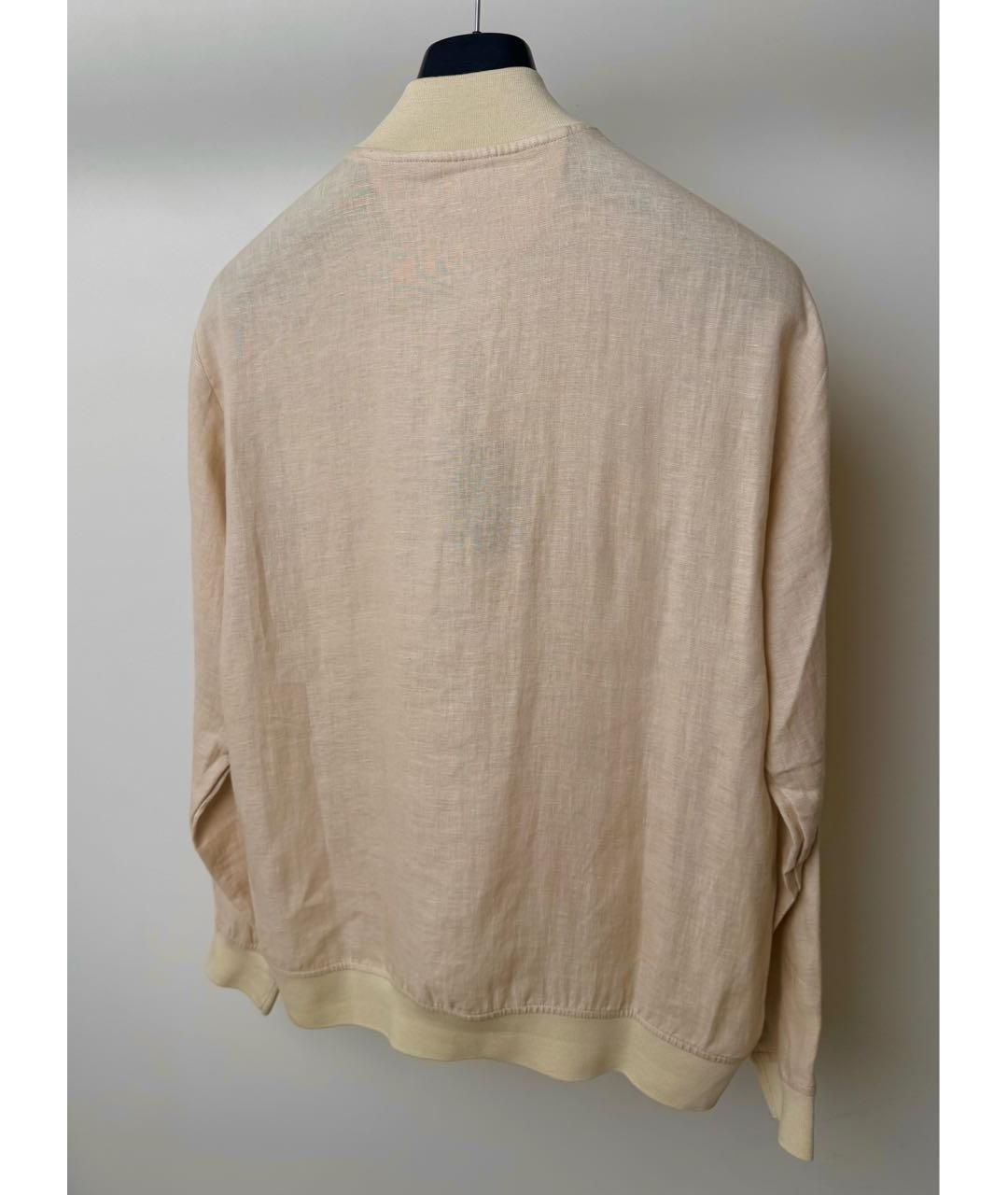 KITON Бежевая льняная куртка, фото 3