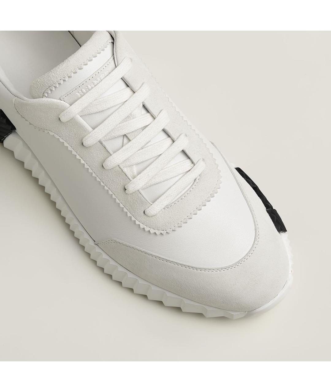 HERMES Белые кожаные низкие кроссовки / кеды, фото 6