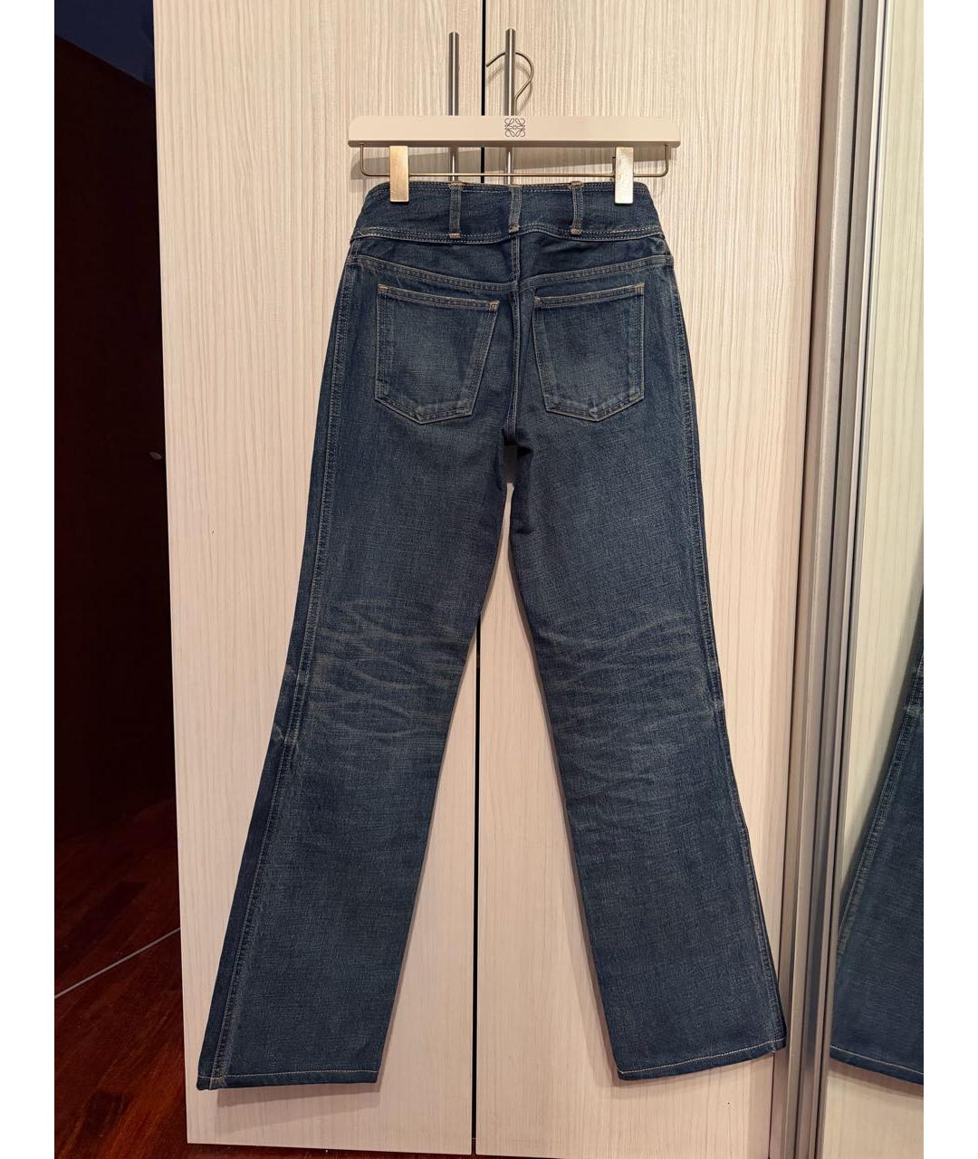 CELINE Синие хлопковые прямые джинсы, фото 6