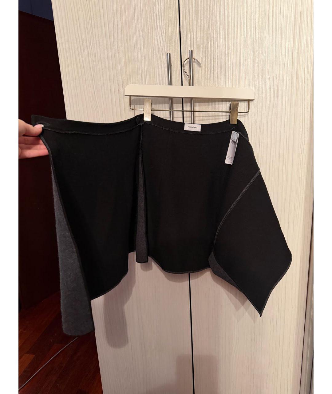 FERRAGAMO Серая шерстяная юбка мини, фото 6