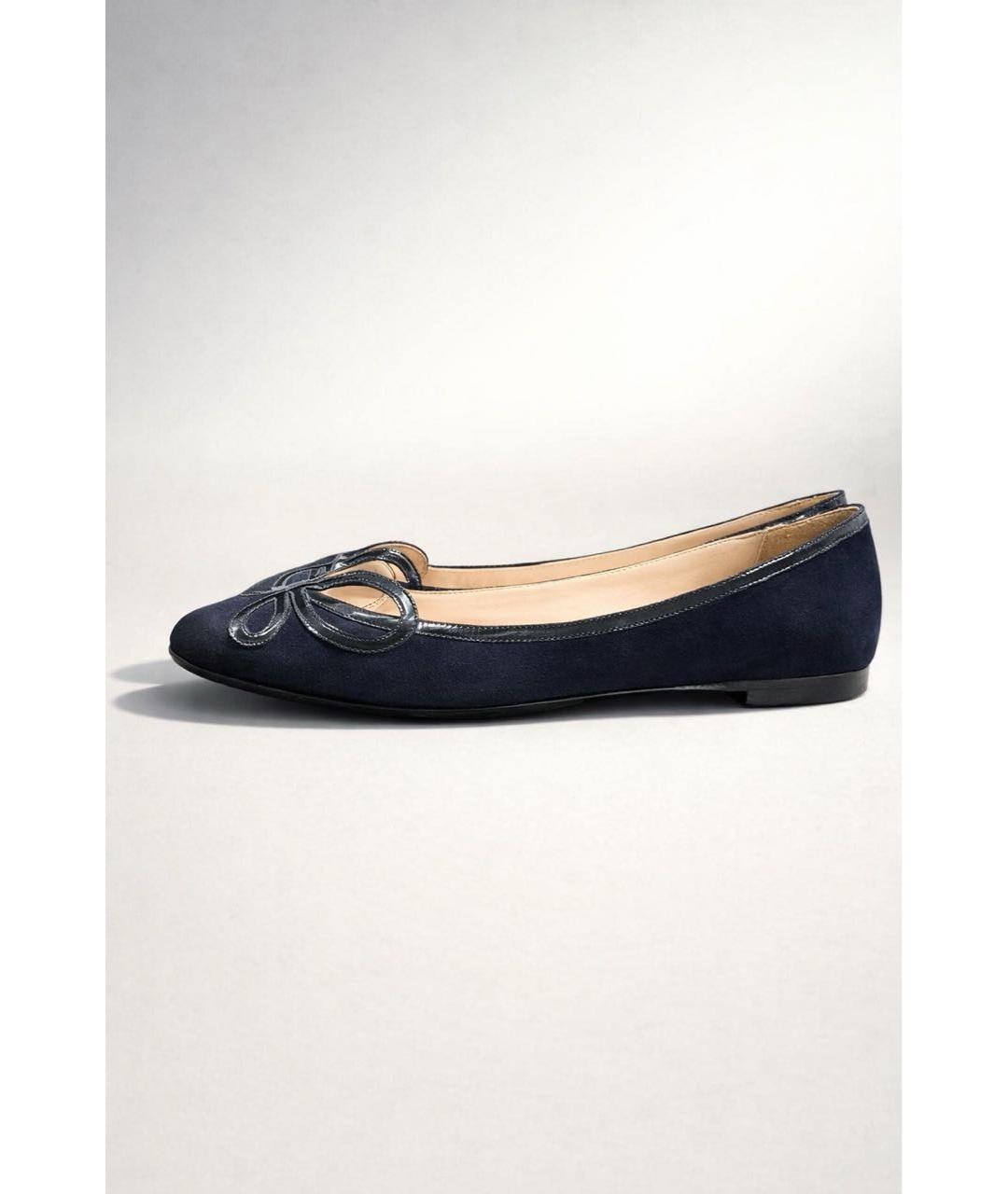 GIORGIO ARMANI Темно-синие замшевые балетки, фото 6
