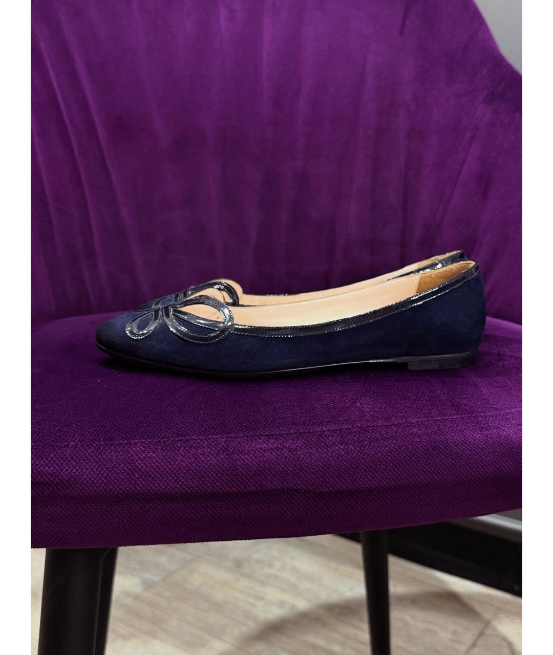 GIORGIO ARMANI Темно-синие замшевые балетки, фото 5