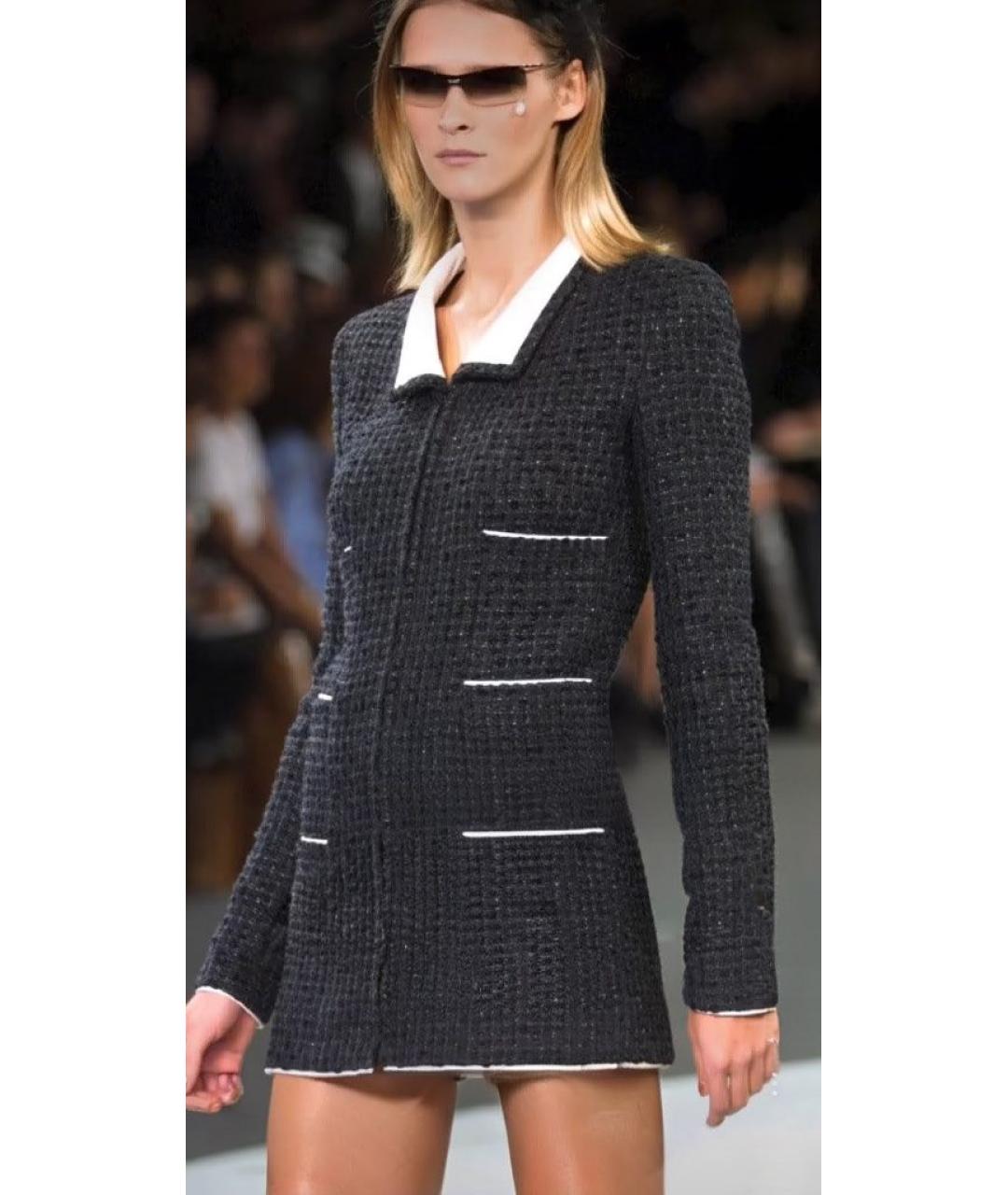 CHANEL Черный твидовый жакет/пиджак, фото 8