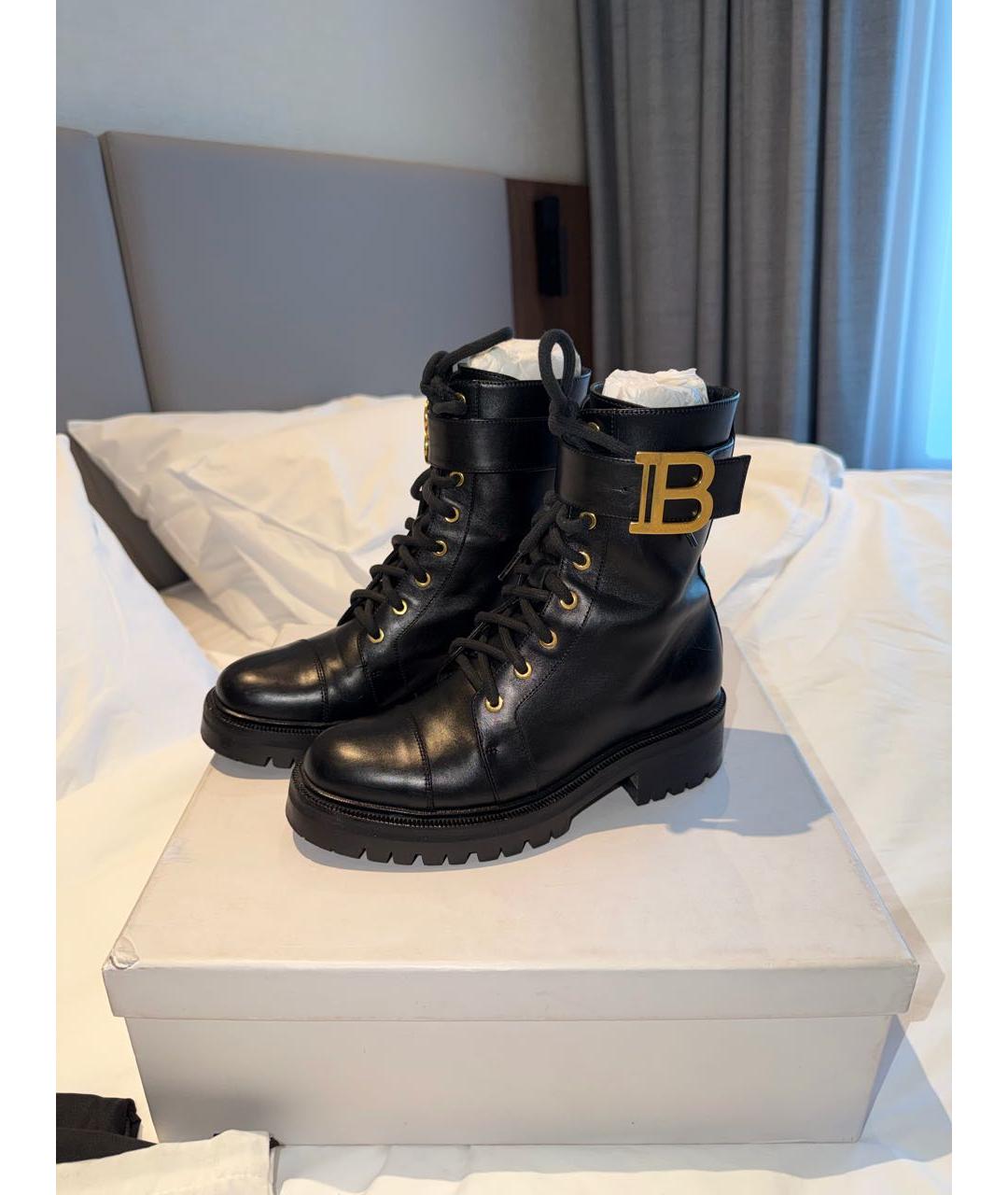 BALMAIN Черные кожаные ботинки, фото 7