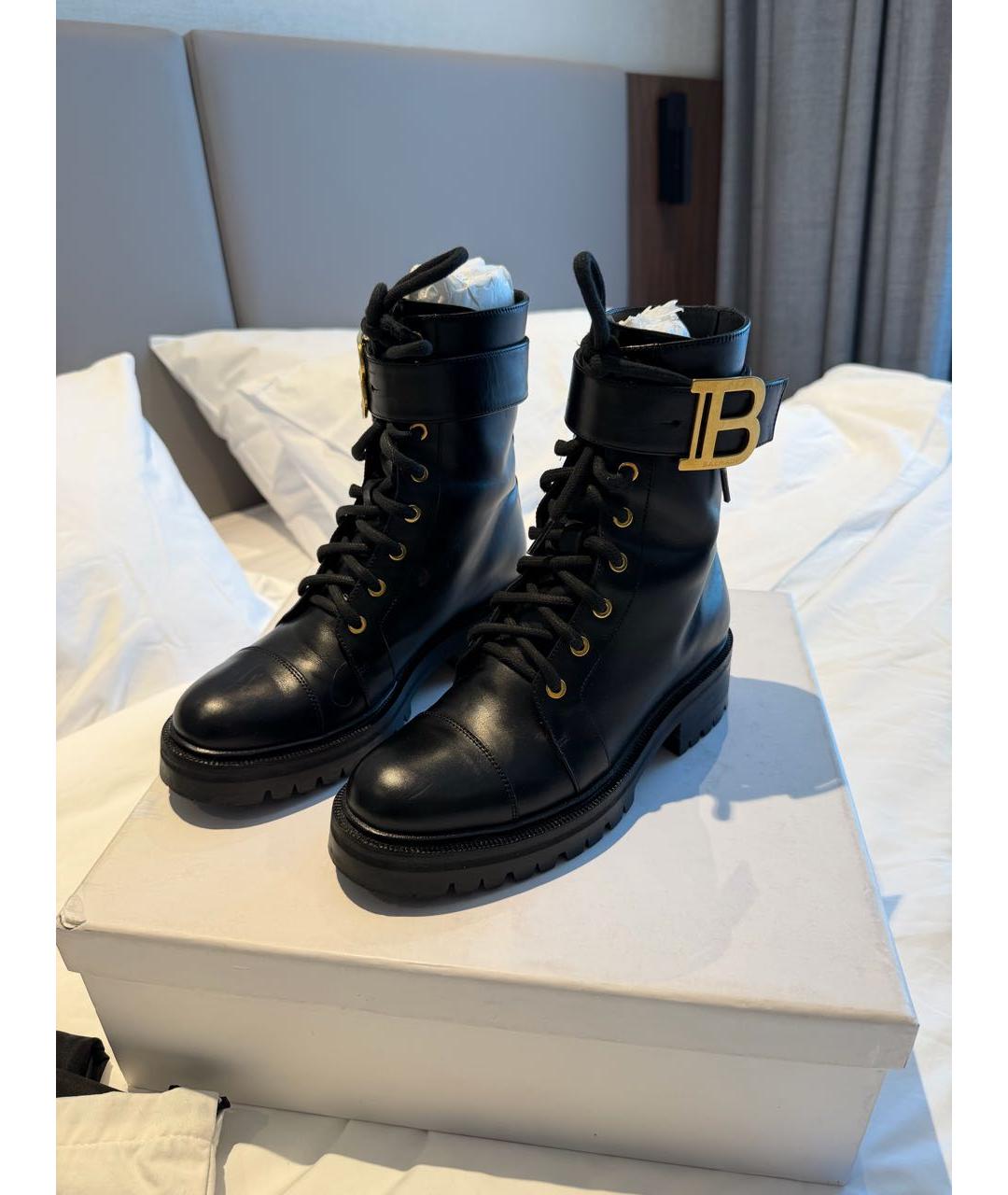 BALMAIN Черные кожаные ботинки, фото 6