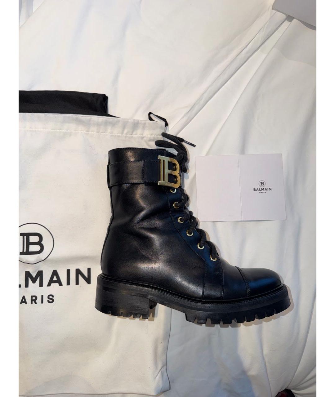 BALMAIN Черные кожаные ботинки, фото 9