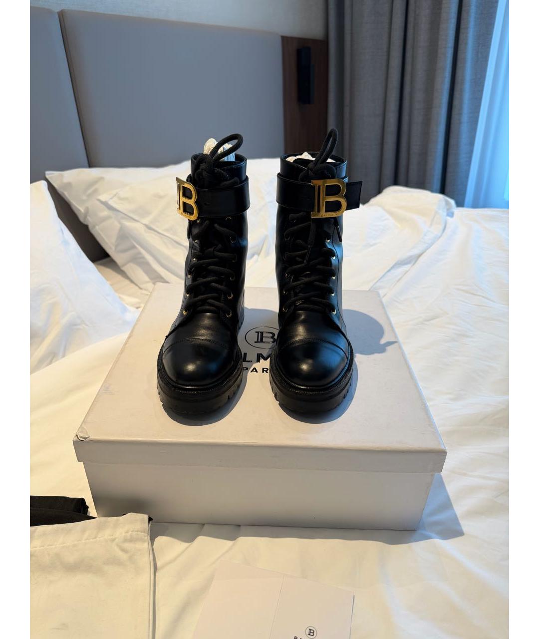 BALMAIN Черные кожаные ботинки, фото 2