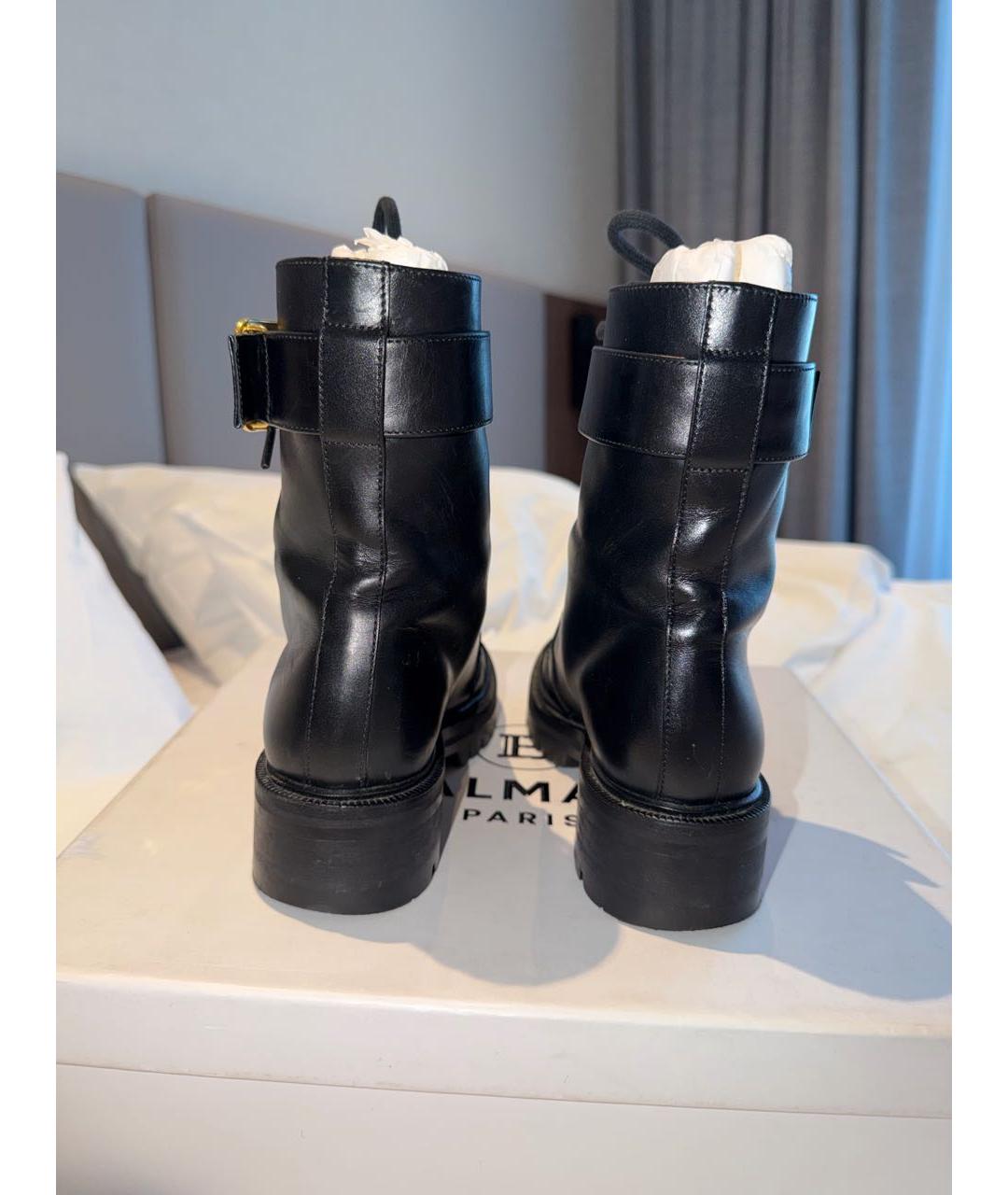 BALMAIN Черные кожаные ботинки, фото 4