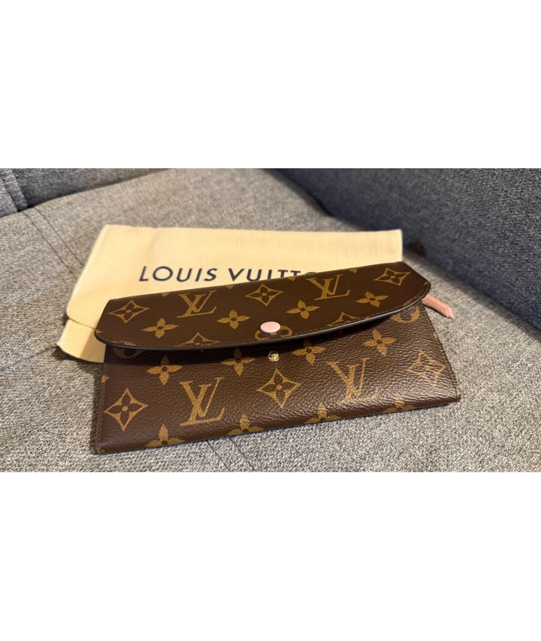 LOUIS VUITTON Коричневый кошелек, фото 9