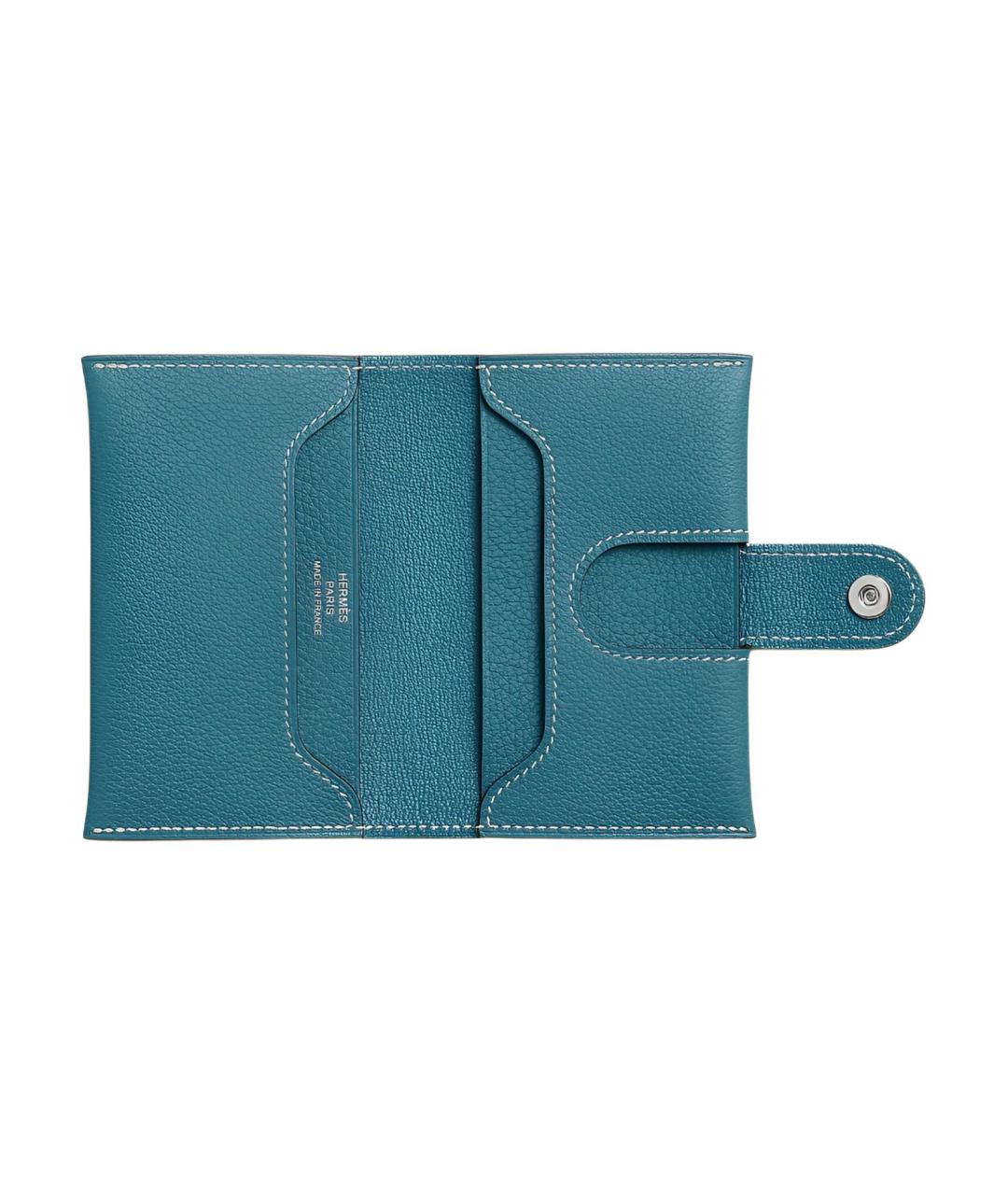 HERMES Синий кожаный кардхолдер, фото 2