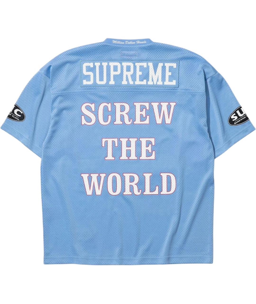 SUPREME Синяя футболка, фото 2