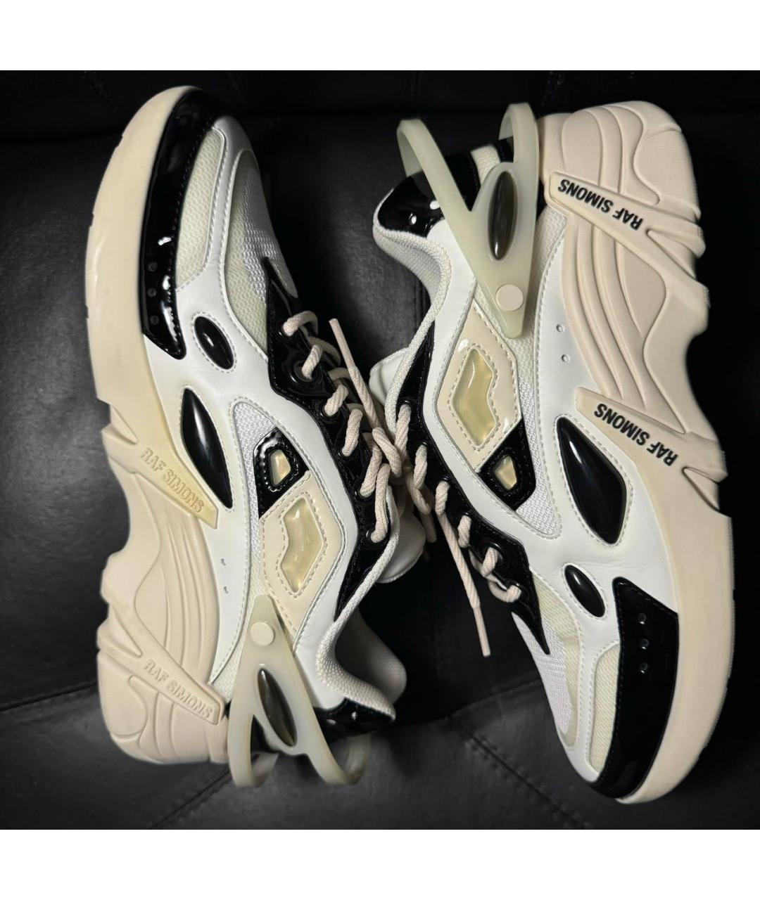 RAF SIMONS Белые текстильные низкие кроссовки / кеды, фото 8