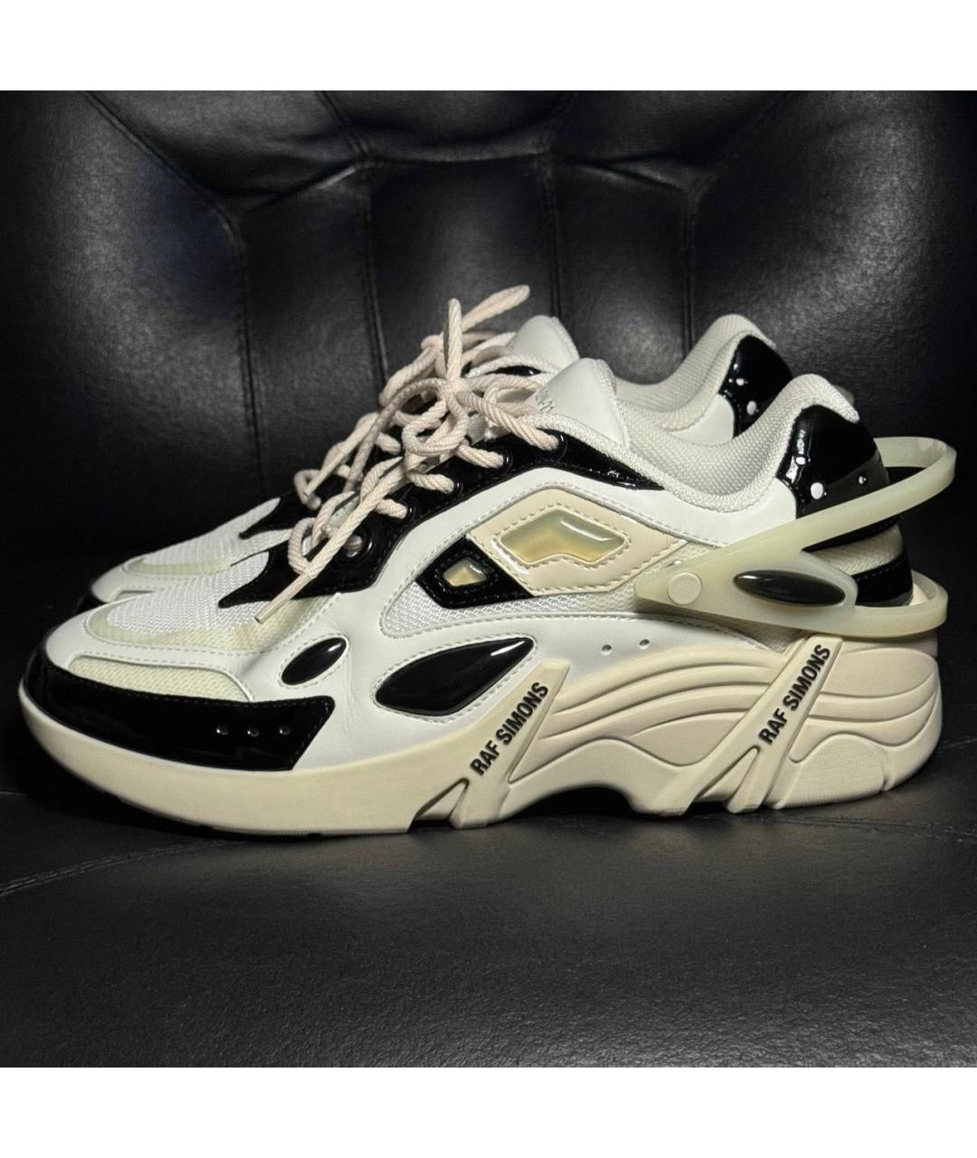 RAF SIMONS Белые текстильные низкие кроссовки / кеды, фото 3