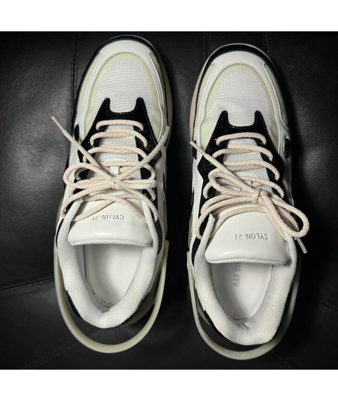 RAF SIMONS Белые текстильные низкие кроссовки / кеды, фото 6