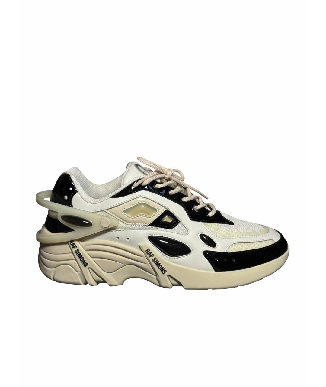 RAF SIMONS Белые текстильные низкие кроссовки / кеды, фото 1