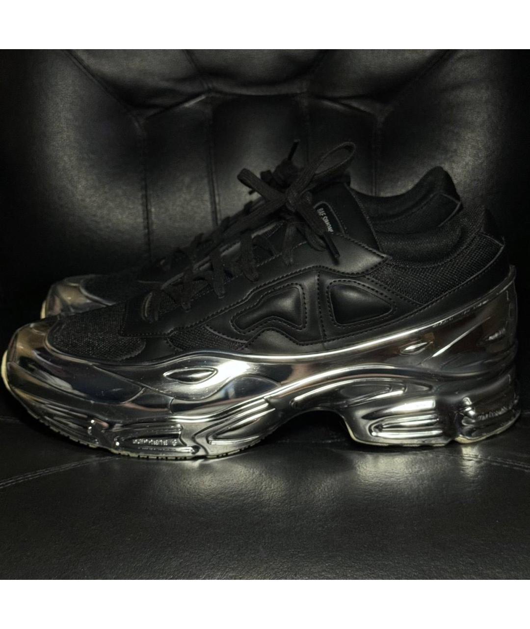 ADIDAS X RAF SIMONS Черные текстильные низкие кроссовки / кеды, фото 3