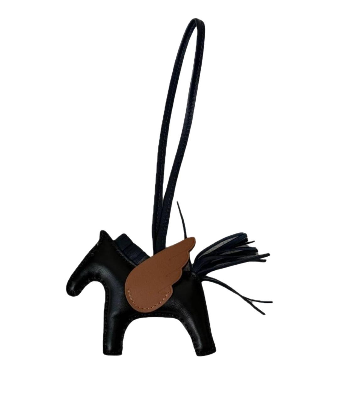 HERMES Черный брелок, фото 1