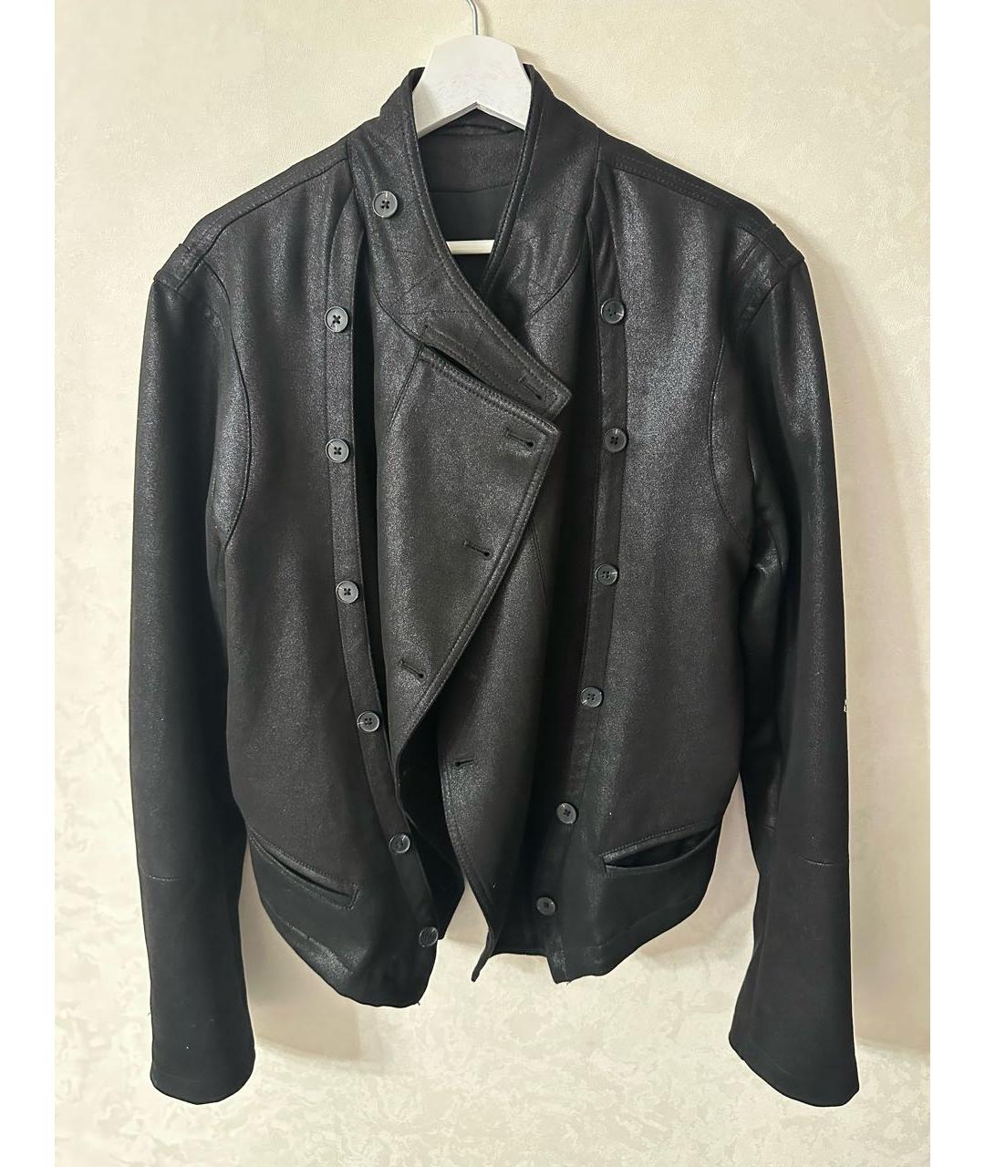 ANN DEMEULEMEESTER Черная кожаная куртка, фото 8