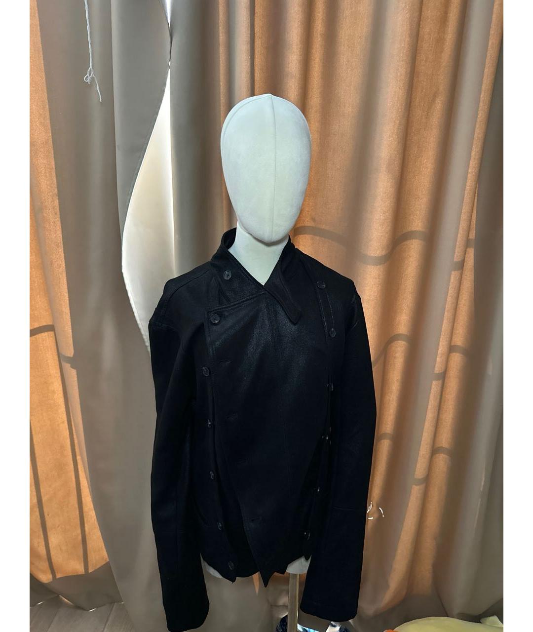 ANN DEMEULEMEESTER Черная кожаная куртка, фото 4