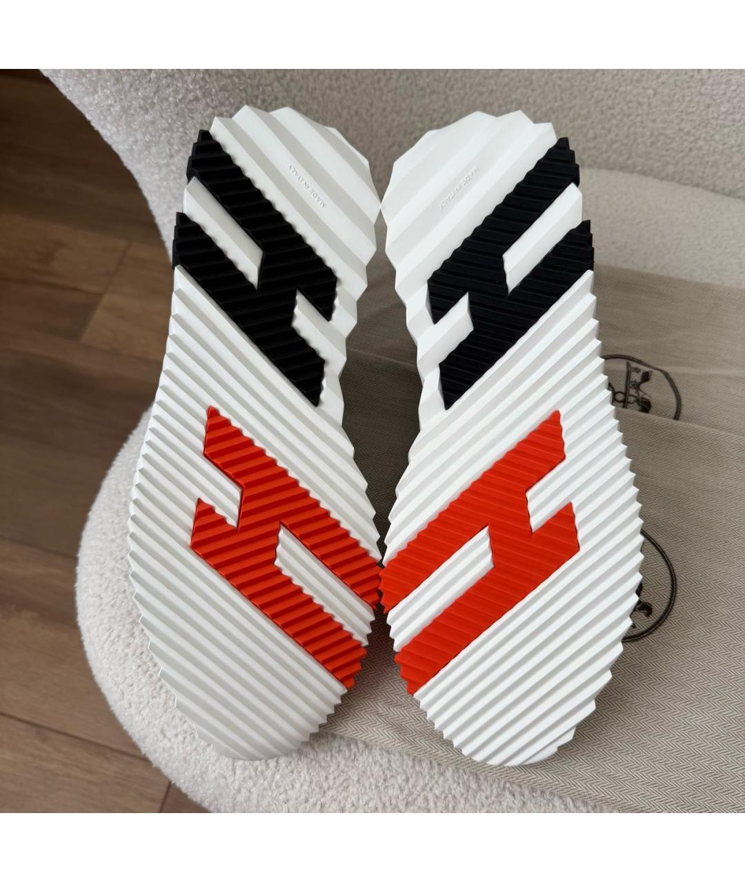 HERMES Бежевые кожаные низкие кроссовки / кеды, фото 5