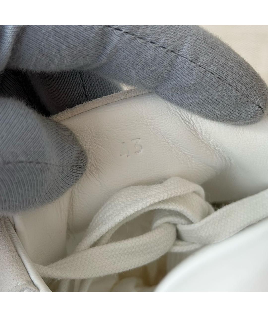 HERMES Белые кожаные низкие кроссовки / кеды, фото 6