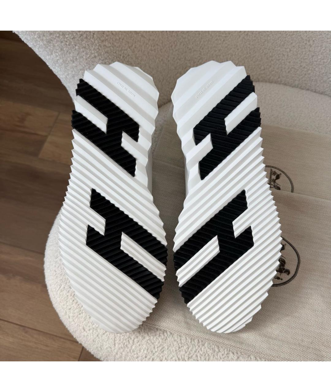 HERMES Белые кожаные низкие кроссовки / кеды, фото 5