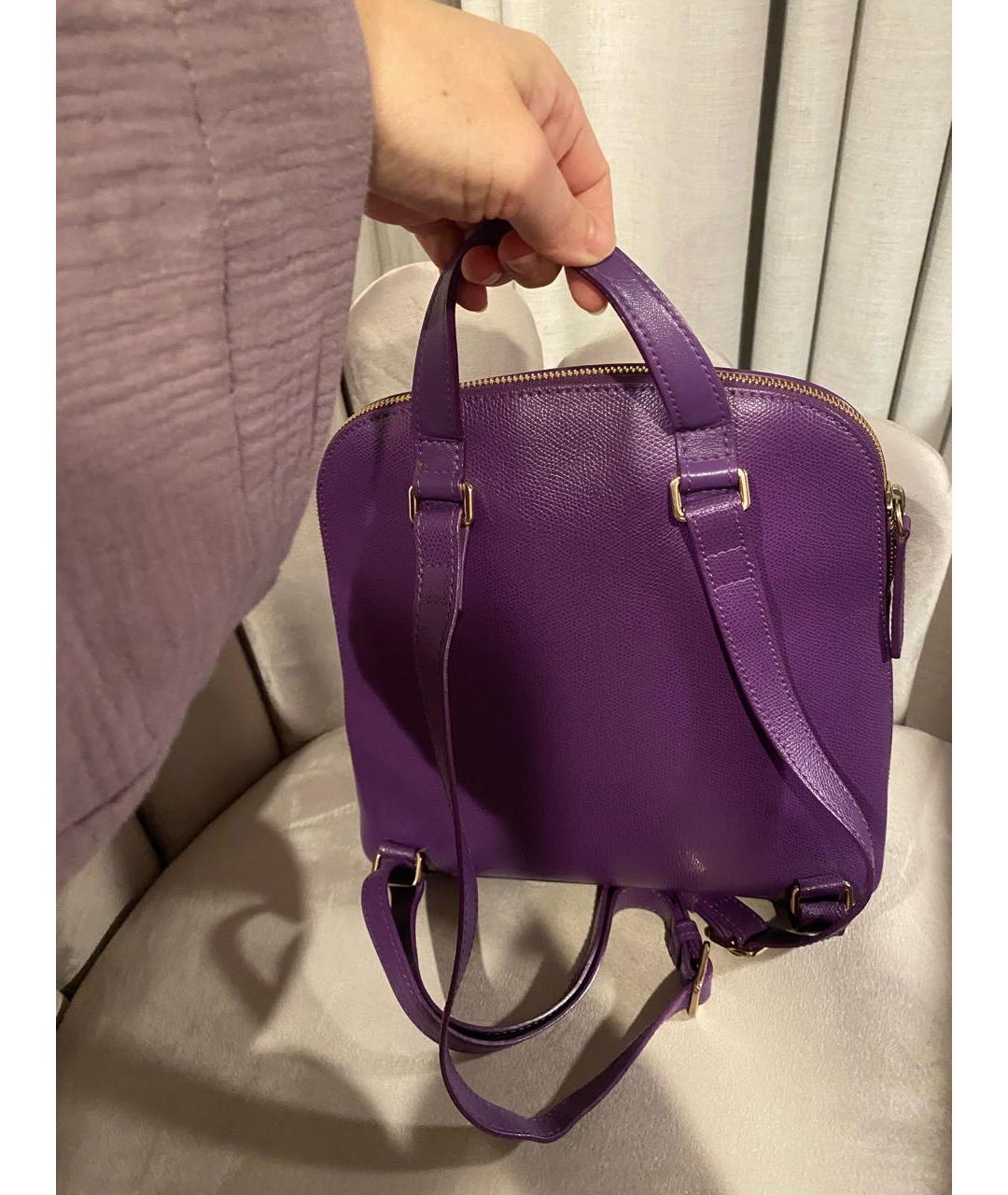 FURLA Фиолетовый кожаный рюкзак, фото 5