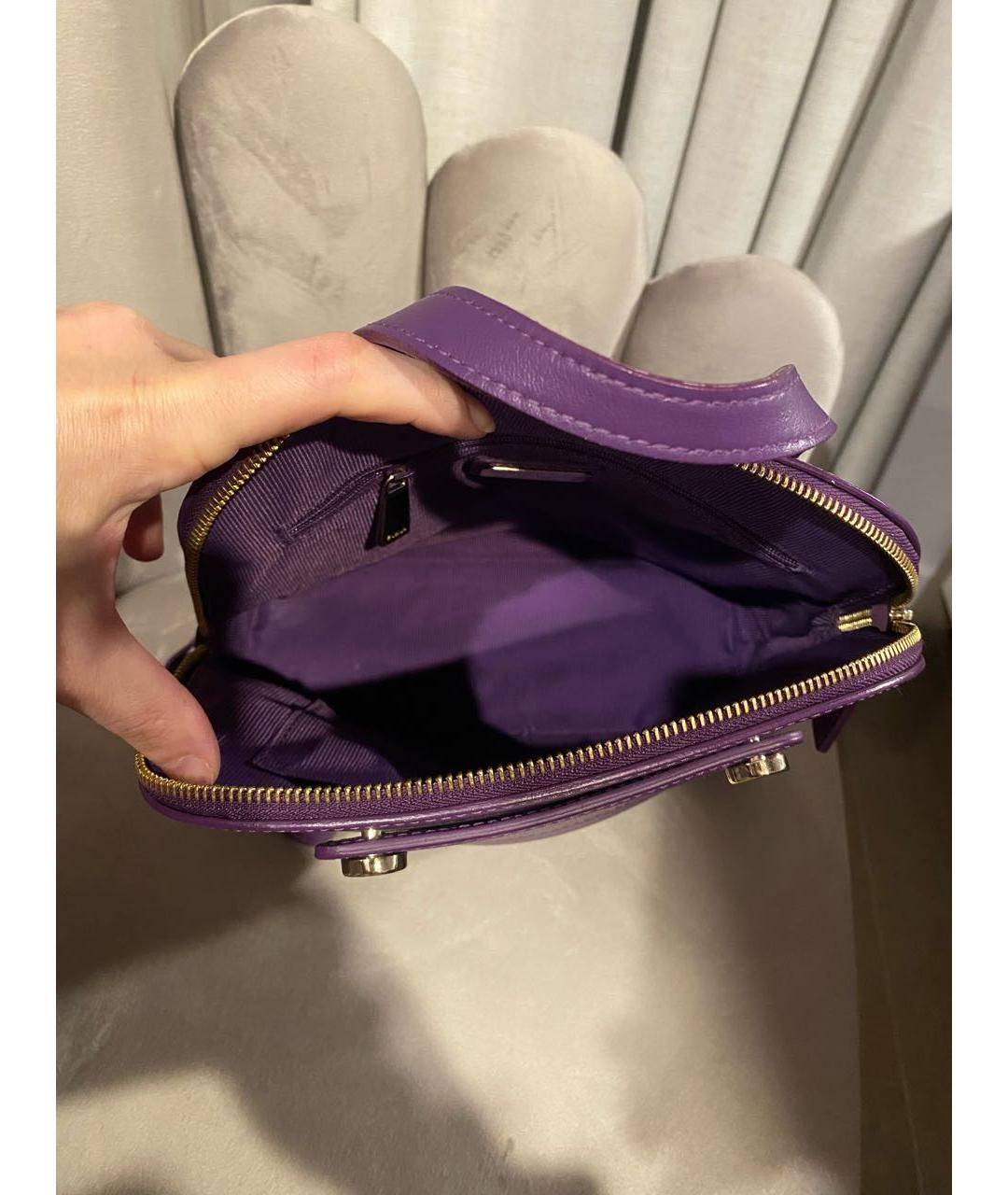 FURLA Фиолетовый кожаный рюкзак, фото 7