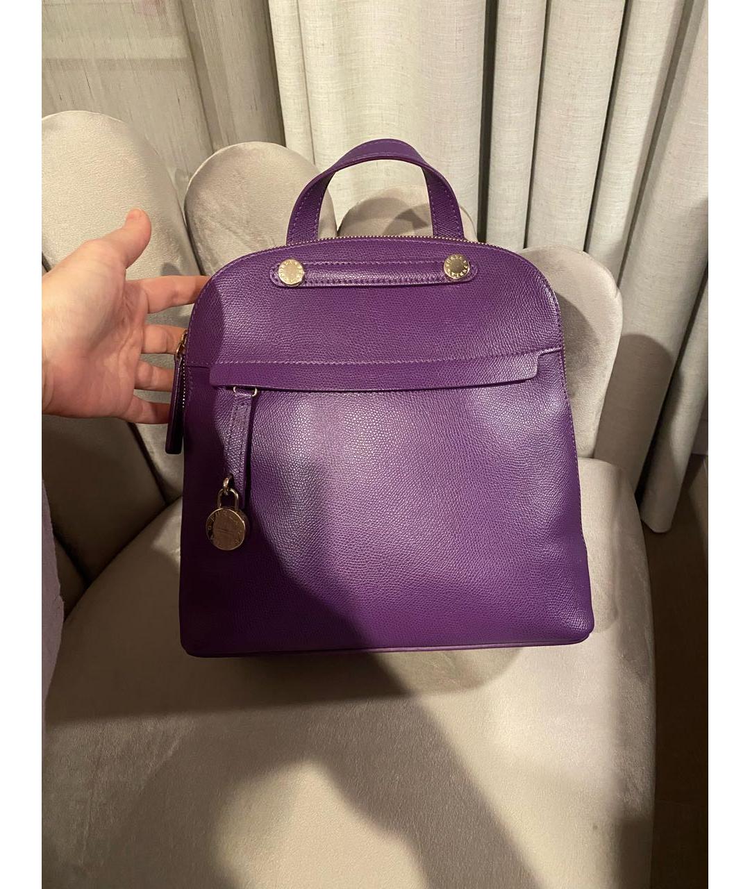 FURLA Фиолетовый кожаный рюкзак, фото 8