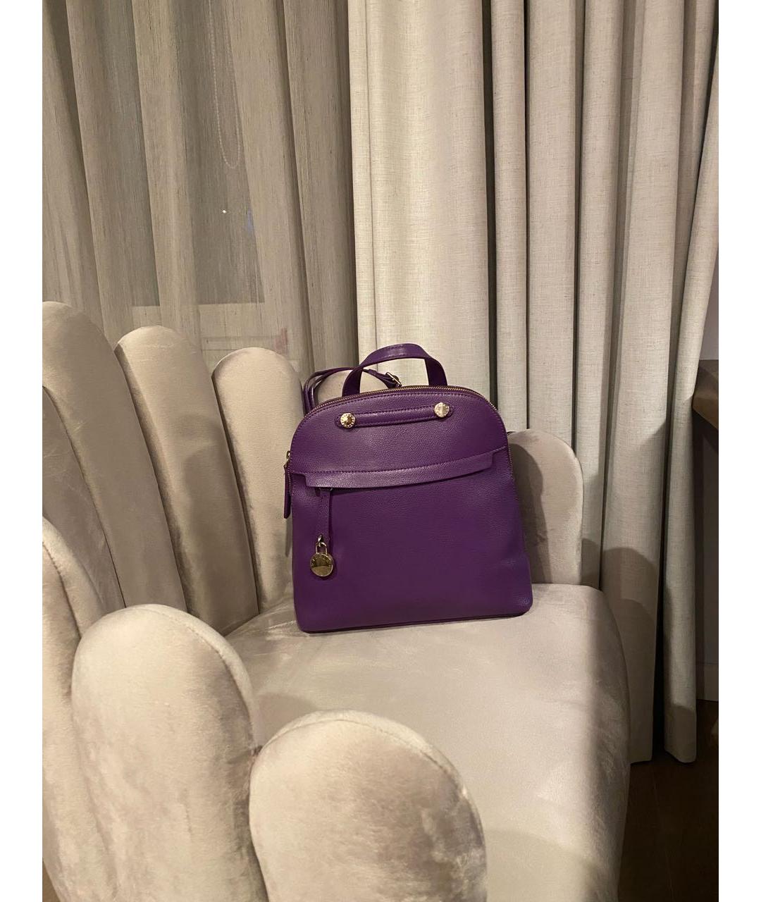 FURLA Фиолетовый кожаный рюкзак, фото 2