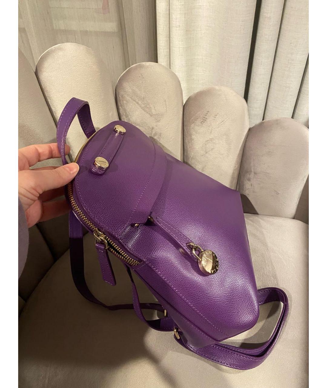 FURLA Фиолетовый кожаный рюкзак, фото 4