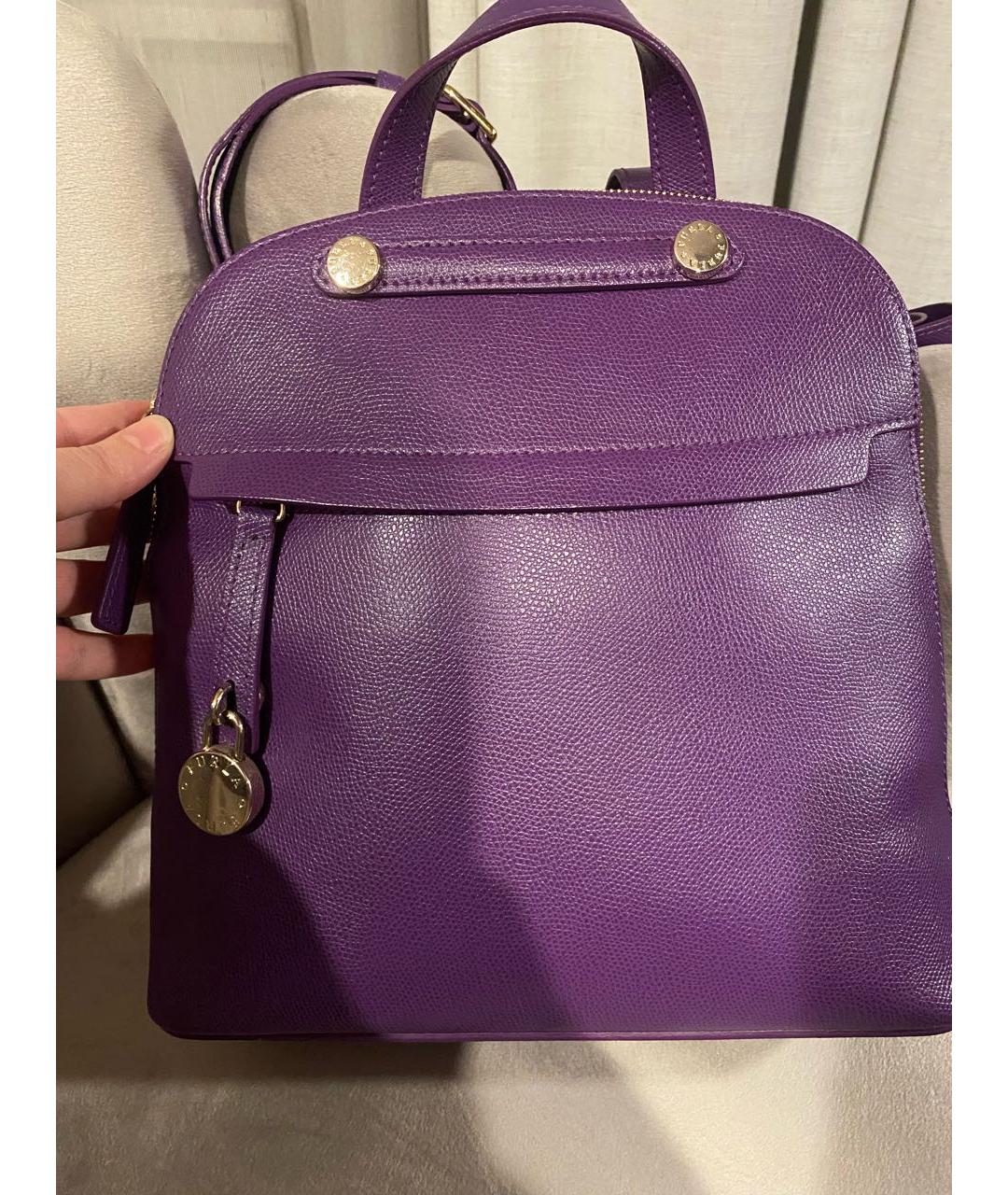 FURLA Фиолетовый кожаный рюкзак, фото 3