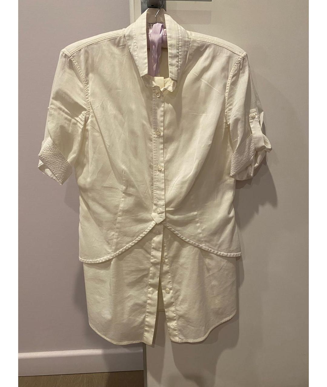 BRUNELLO CUCINELLI Белая хлопковая блузы, фото 8