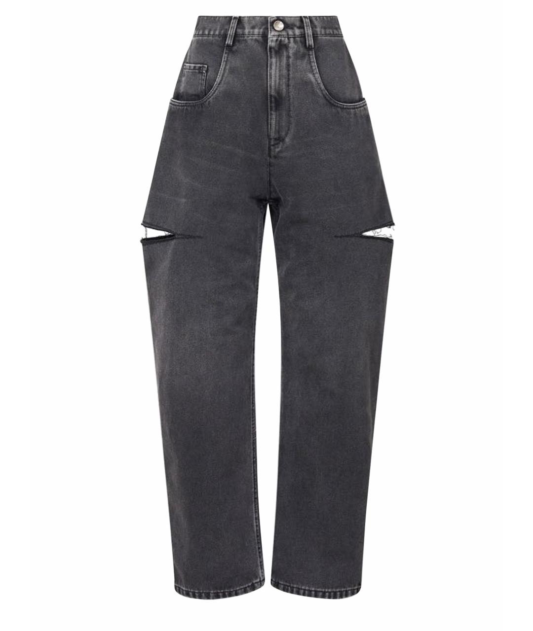 MAISON MARGIELA Серые хлопковые прямые джинсы, фото 1