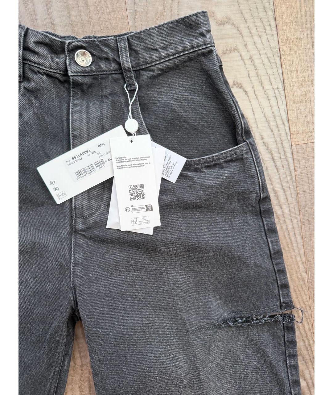 MAISON MARGIELA Серые хлопковые прямые джинсы, фото 4