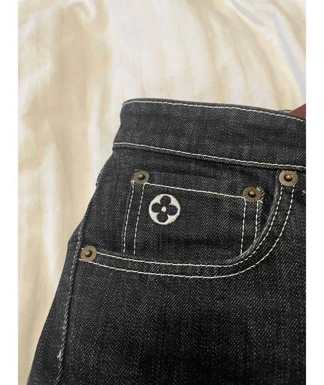 LOUIS VUITTON Синие хлопко-эластановые джинсы клеш, фото 3