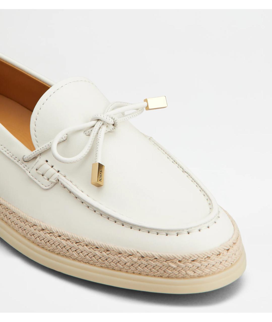TOD'S Белые кожаные лоферы, фото 3