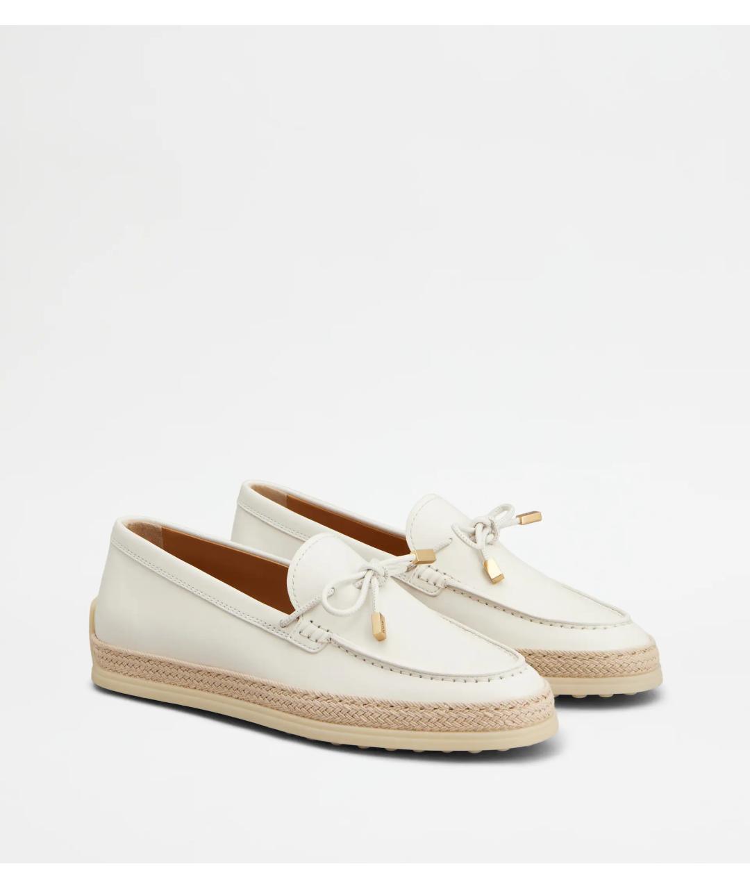 TOD'S Белые кожаные лоферы, фото 4