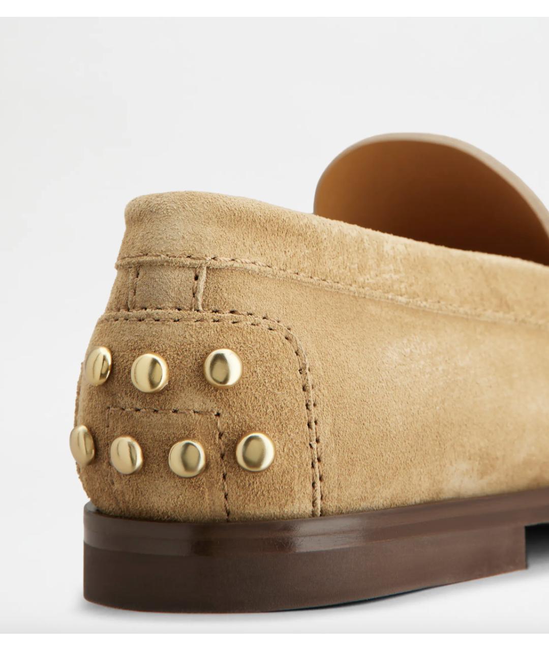 TOD'S Бежевые замшевые лоферы, фото 4