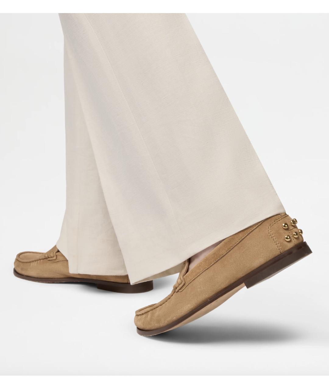 TOD'S Бежевые замшевые лоферы, фото 6