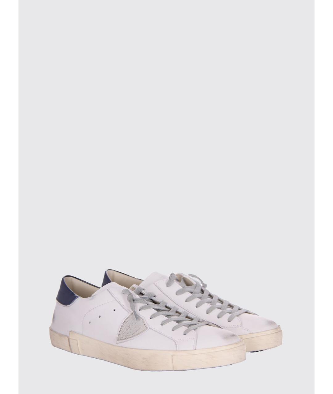 PHILIPPE MODEL Синие кожаные низкие кроссовки / кеды, фото 2