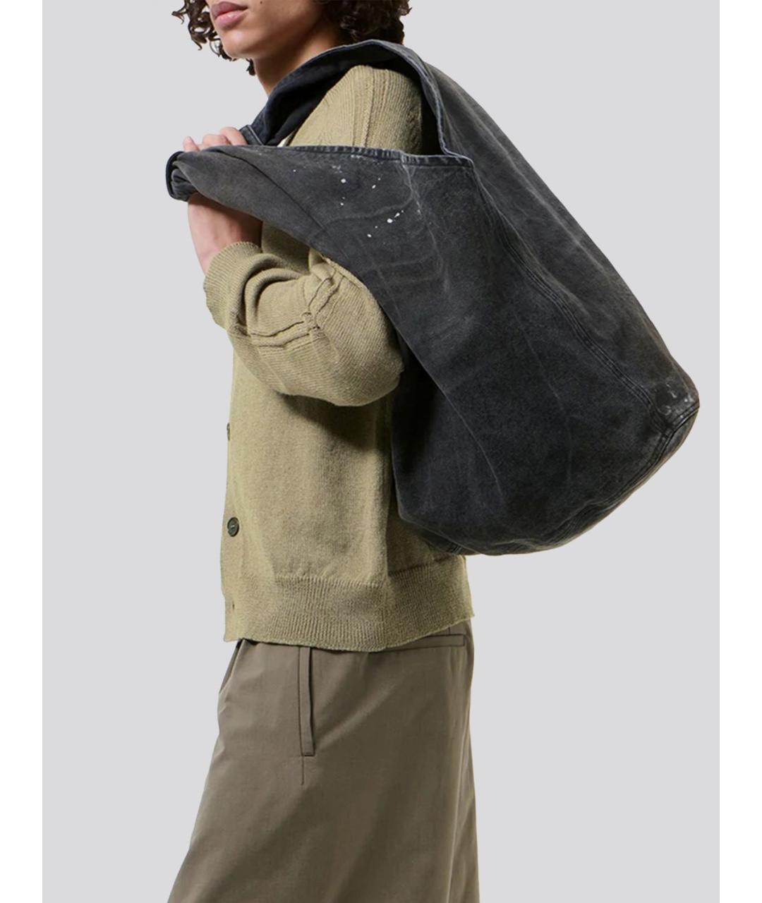 OUR LEGACY Серая хлопковая сумка на плечо, фото 2