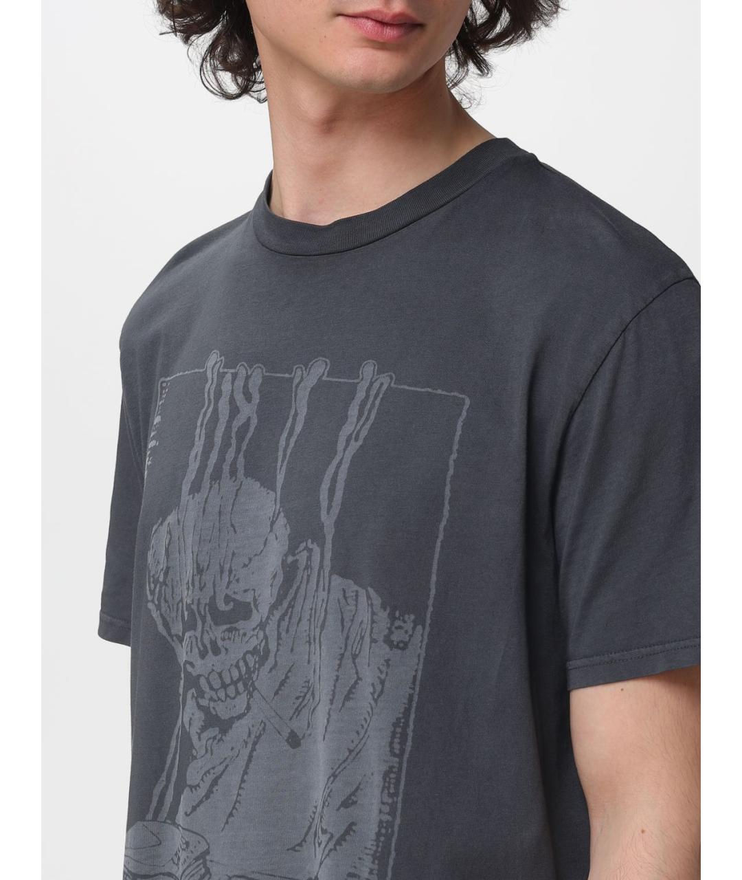 OUR LEGACY Серая хлопковая футболка, фото 4