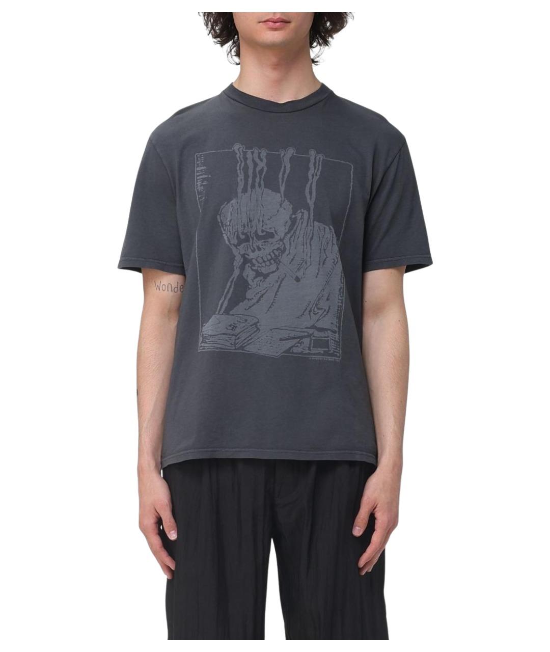 OUR LEGACY Серая хлопковая футболка, фото 1