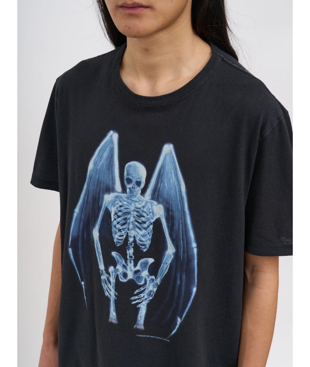 OUR LEGACY Черная хлопковая футболка, фото 3