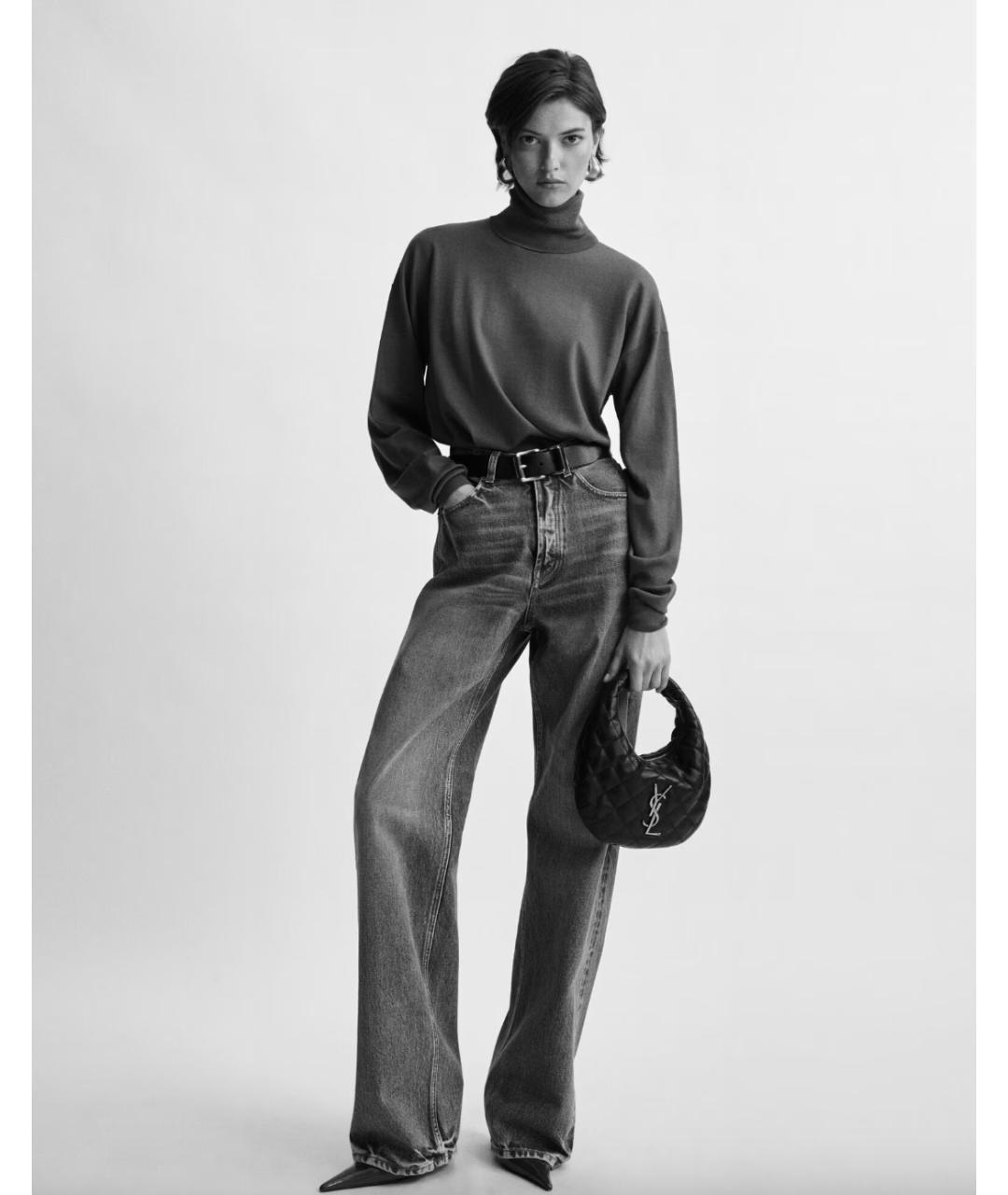 SAINT LAURENT Коралловая кожаная сумка с короткими ручками, фото 5